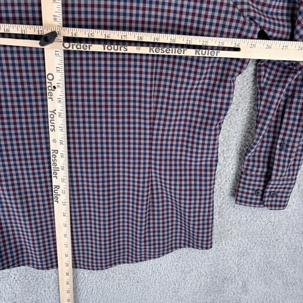 Mizzen Main Shirt Mens Large Burgundy Navy. Check Performance Menswear‎ Classic - Picture 6 of 7